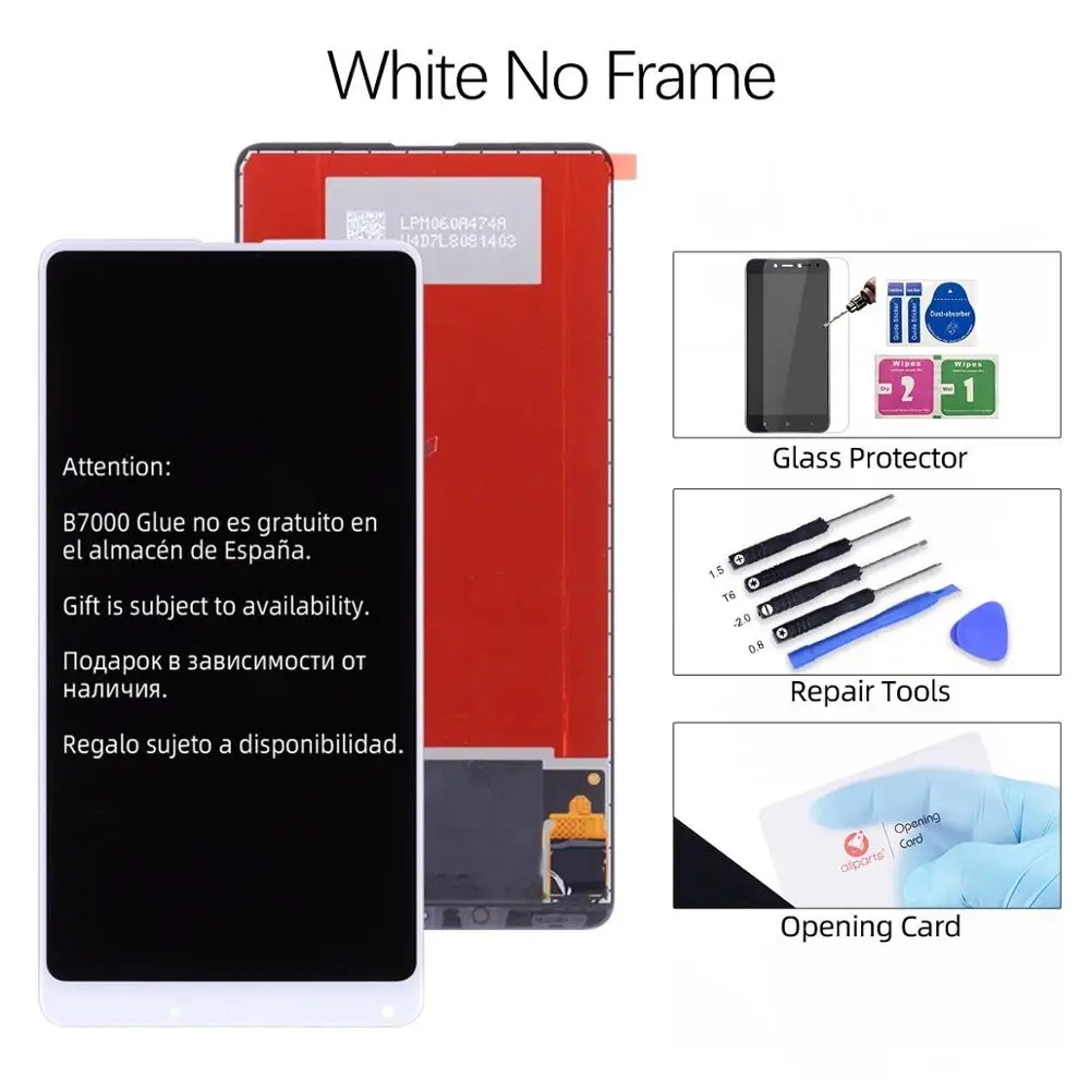 Дисплей для XIAOMI Mi Mix 2S LCD в сборе с тачскрином 5.99 Черный белый - Цвет: White No Frame