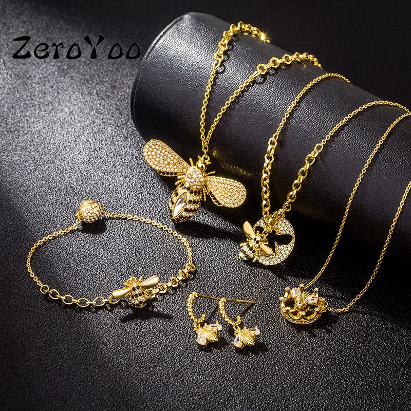 

SWA 2023 Fashion Jewelry Set Charm Bee Name Necklace LISABEL Collection Fun Insect Lady Pendant Earring Bracelet High Quality