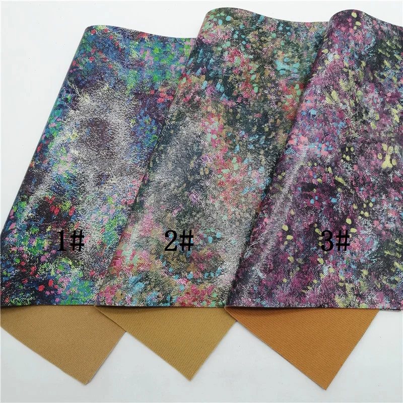 Искусственная кожа с цветочным принтом виниловая ткань листы фетровая подложка