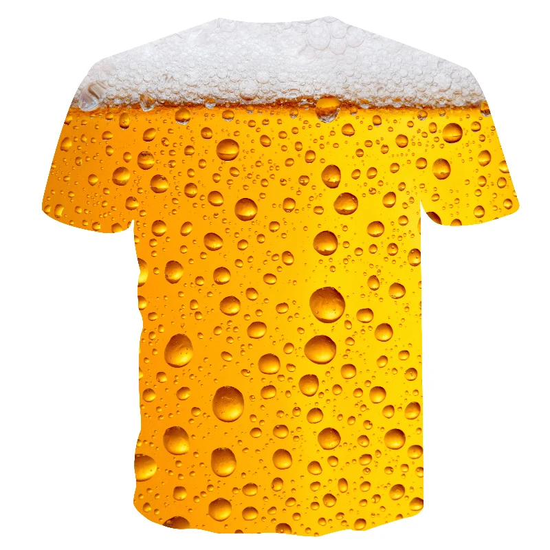 Новинка футболка мужская 3D Футболка с принтом пива хип хоп Crewneck короткий рукав Мужская/Женская футболка футболки забавные мужские футболки