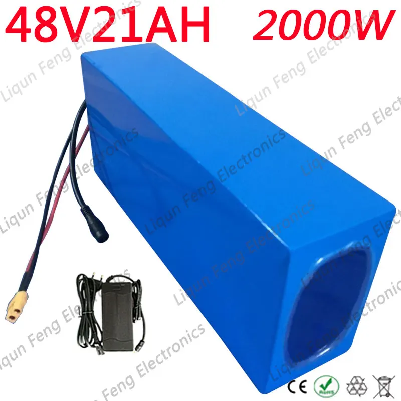 Высокая Мощность 2000W 48 V 20AH Электрический велосипед Батарея 48 V 20AH для е-байка Батарея 48 Вольт литиевая батарея Батарея с 50A BMS 2A Зарядное Устройство налог
