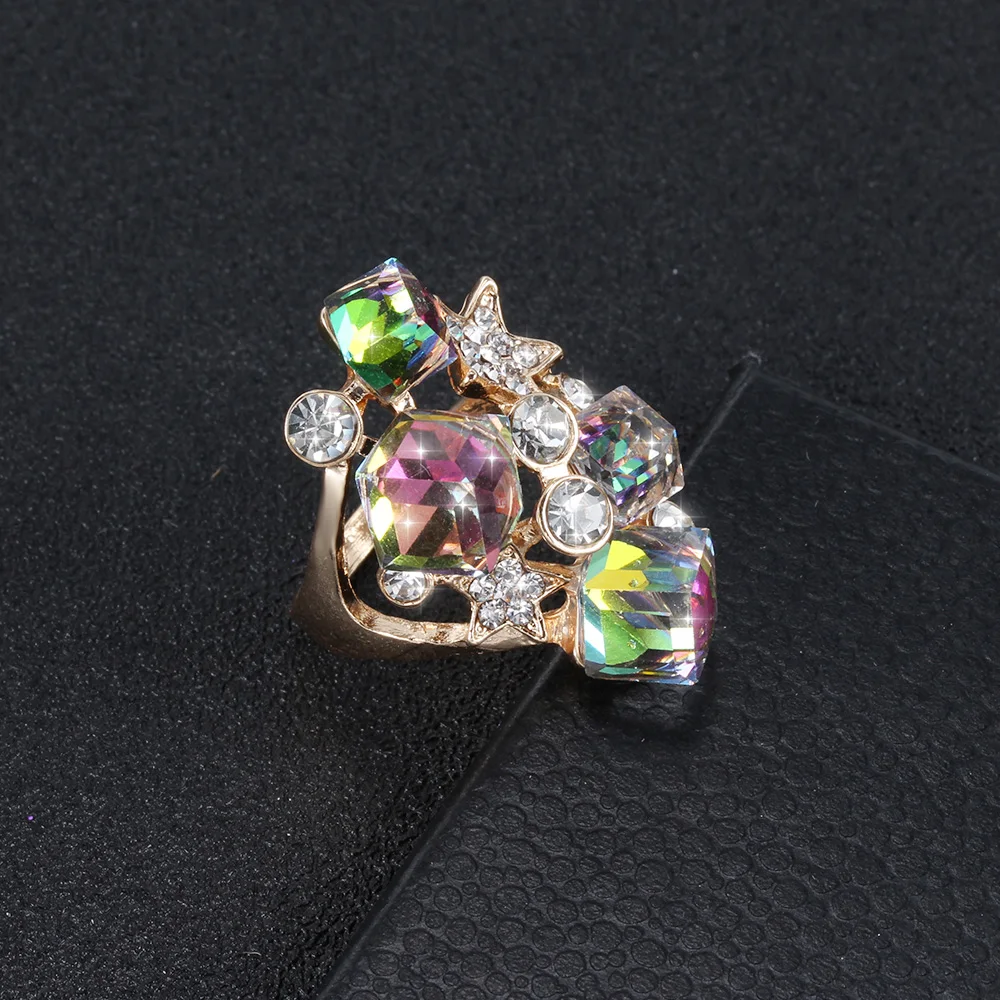 Кольцо на палец с пентаграммой и квадратным фианитом|Кольца| |