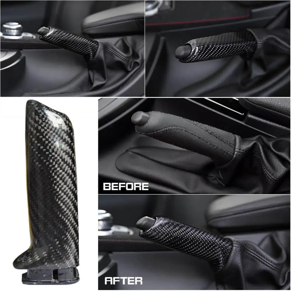 

Real Carbon Fiber Handbrake Brake Handle Cover FOR BMW E46 E90 E92 F30 F32 F80