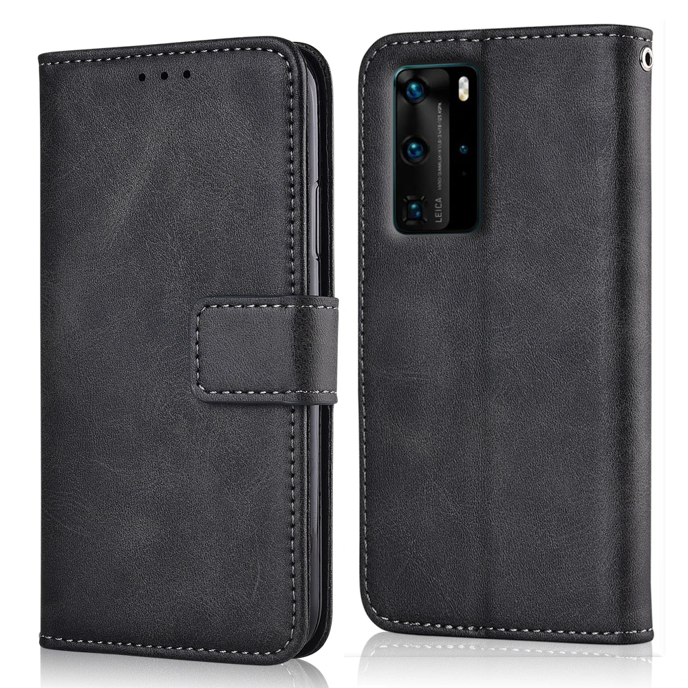Чехол-книжка для Huawei P40 Pro ELS-NX9 ELS-N04 ELS-AN00 кожаный с ремешком | Мобильные телефоны и