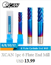 XCAN R0.25-R2.0 Nano с голубым покрытием 2 Флейта Карбид Концевая фреза ЧПУ конический шаровой нос фреза Деревообработка Гравировка Бит