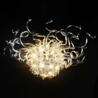 hand blown glass chandelier led source clear color living room lights kitchen home goods 28 by 20 inches