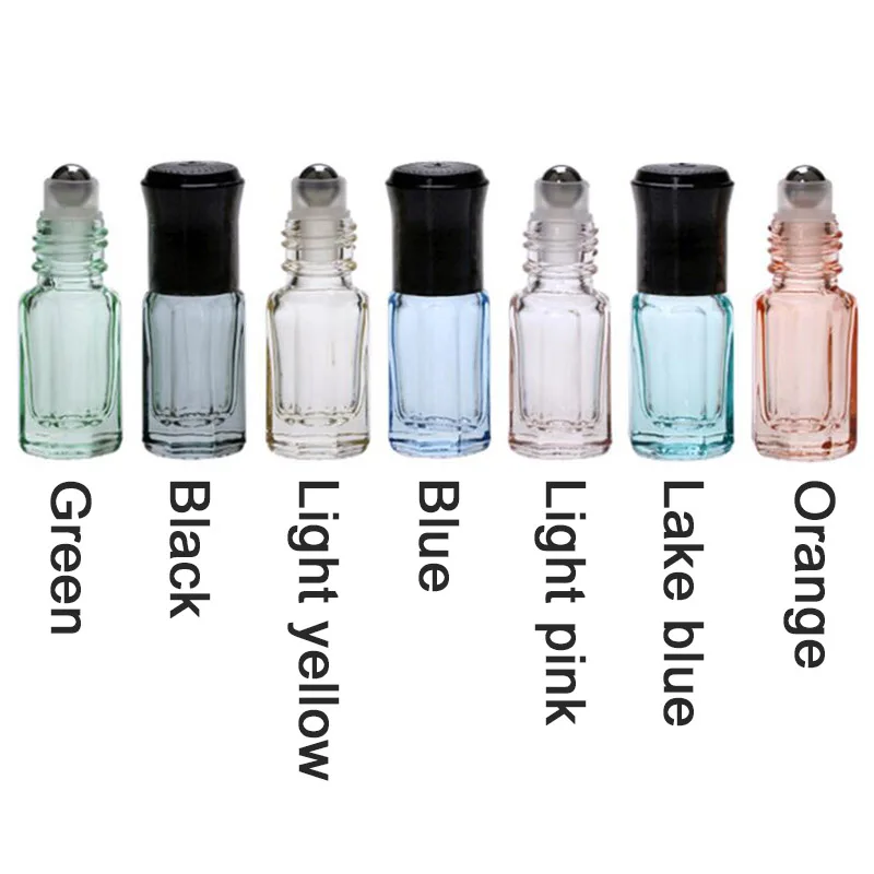 

1pcs 3ml Essential Oil Glass Bottle Stainless Steel Roller Ball Bottle Portable Travel Glass Container