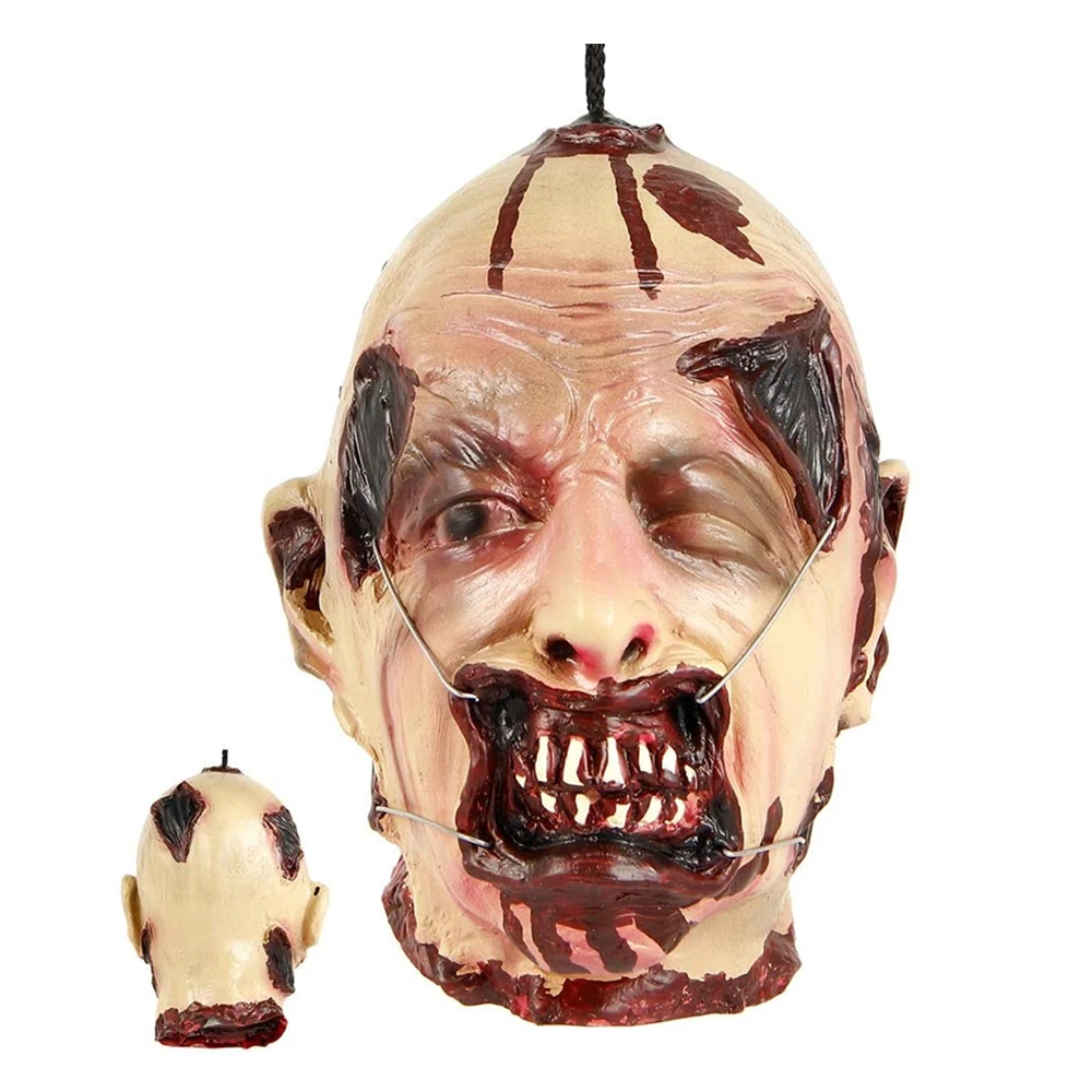 

Scary Decapitated Zombie Head Human Severed Rotting Bloody Halloween Horror Props