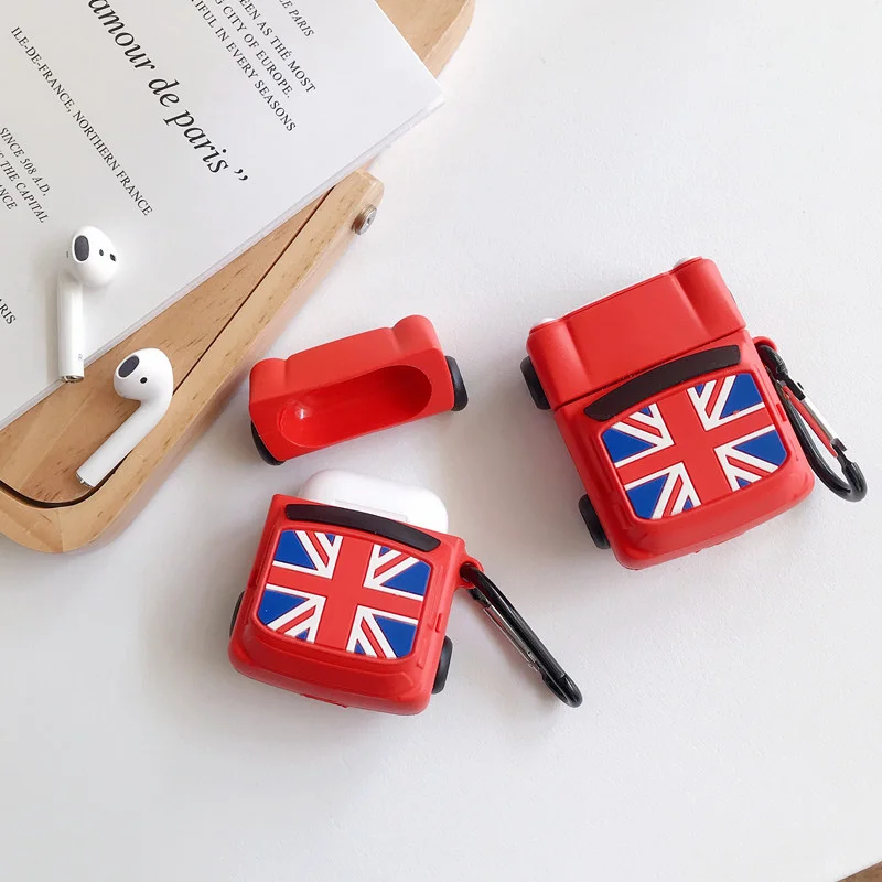 Мягкий силиконовый чехол Airpods для Apple Airpods 1/2 с мультяшным медведем, силикагелевый чехол для зарядки наушников, чехол с защитой от потери