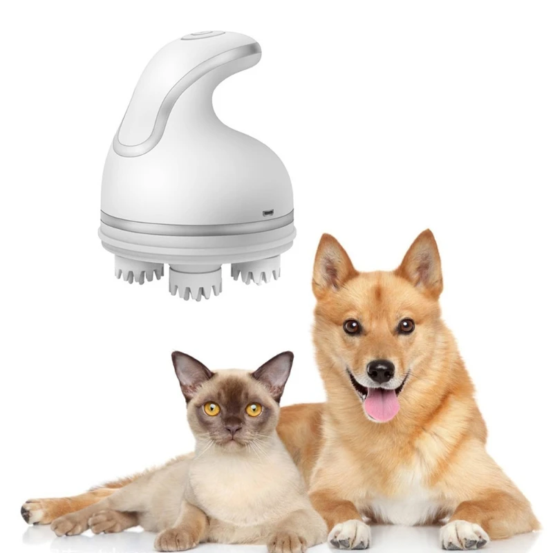 

Cat Head Massager Electric Scalp Muscle Massager 3 Modes Handheld Rechargeable Head Scratcher Massager for Dogs Pet