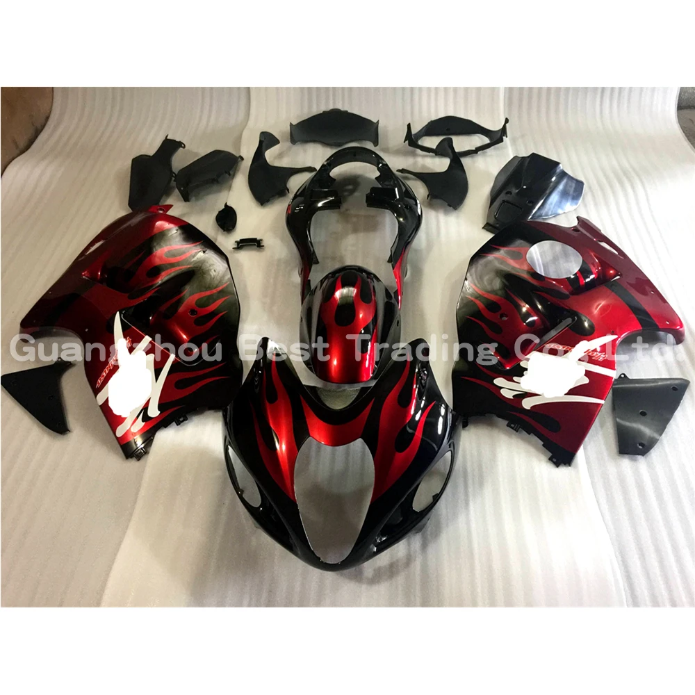 Комплект обтекателей для мотоциклов черный красный пламенная живопись GSX-R 1300