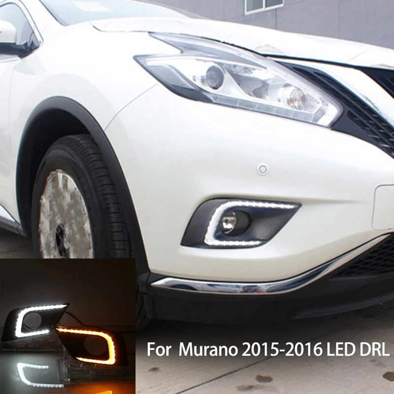 

AU04-для Nissan Murano 2015-2016 пара спереди светодиодный дневные ходовые огни дневного света Противотуманные светильник с Поворотная сигнальная ламп...
