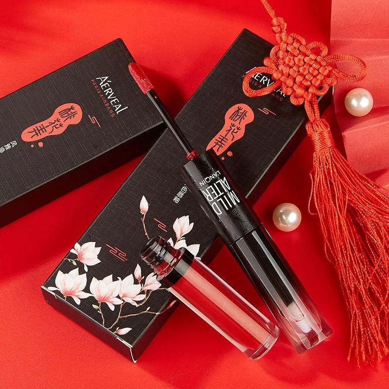 Двойная головка 6 цветов губная помада для макияжа блеск губ длительное увлажнение Косметическая Помада