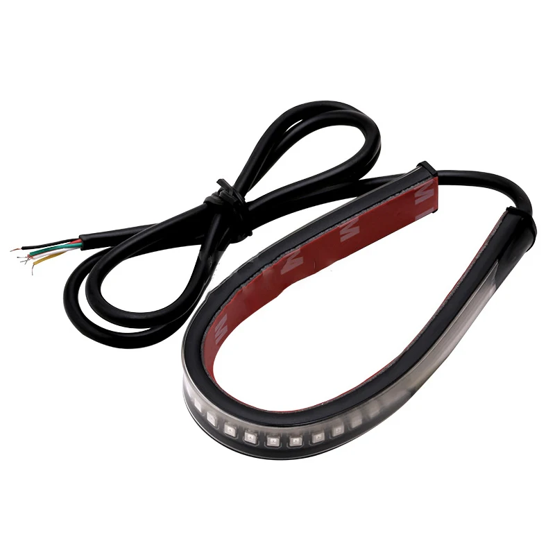 

Motorcycle Flowing LED Light Strip Red+Amber Tail Brake Turn Signal Strip Lights Lamp Bar Sequential Switchback Universal
