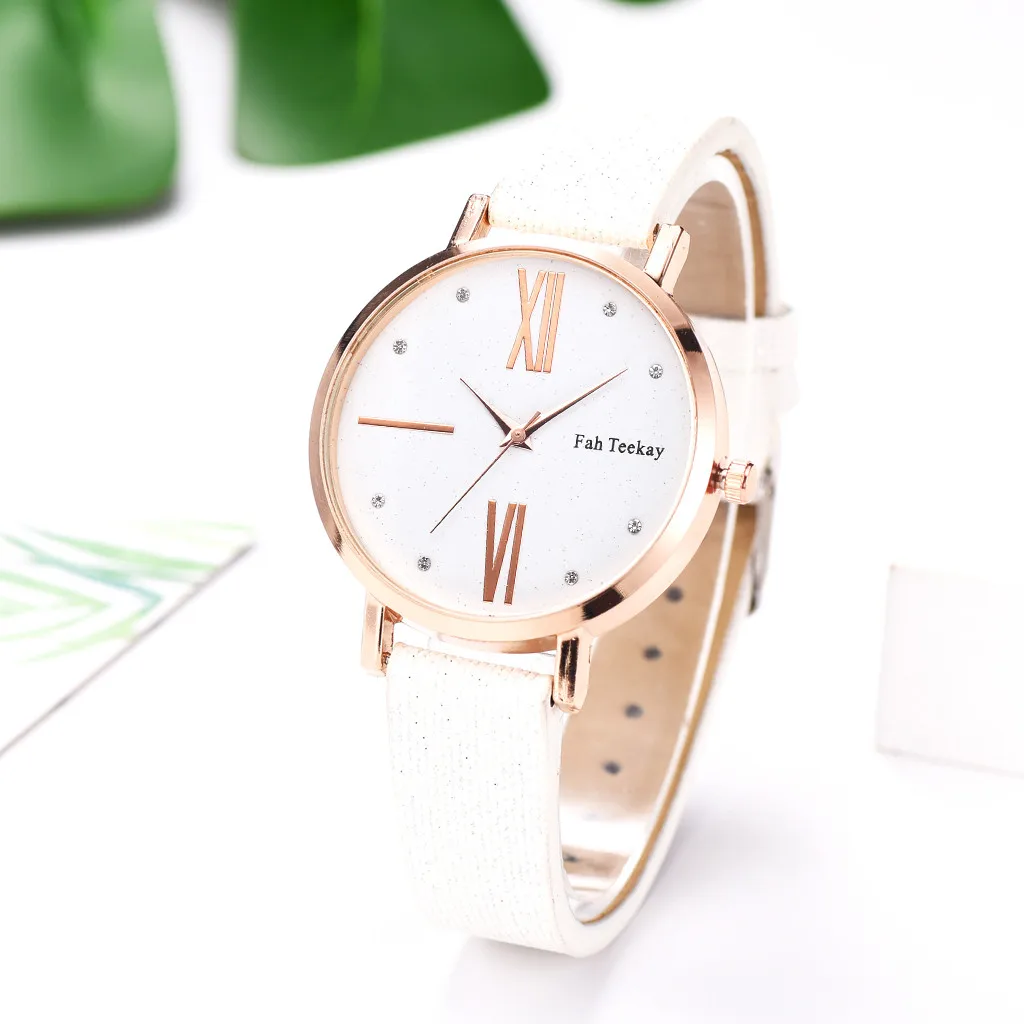 Часы женские кварцевые с кожаным ремешком Модные Простые повседневные цифровые