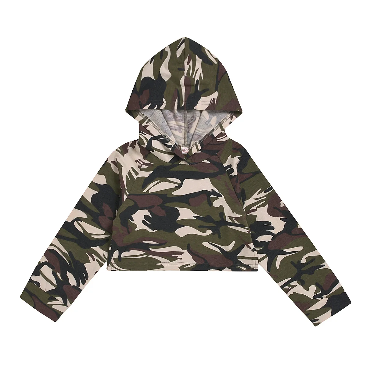 

AA Kids Hoddies Camouflage Print Long Sleeve Cropped Tops Sweatshirt Hooded Tops for Kids Girl Hoddies Pocket Girls Clothes
