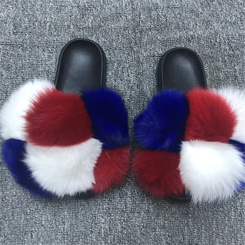 Шлепанцы женские с натуральным мехом лето сандалии | Обувь