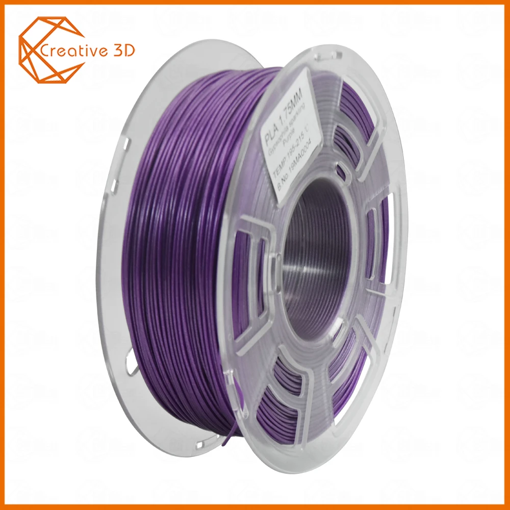 Creative3D лучший сверкающий блеск нить PLA 3d принтер нить 1,75 мм 1 кг сверкающий черный/фиолетовый/синий