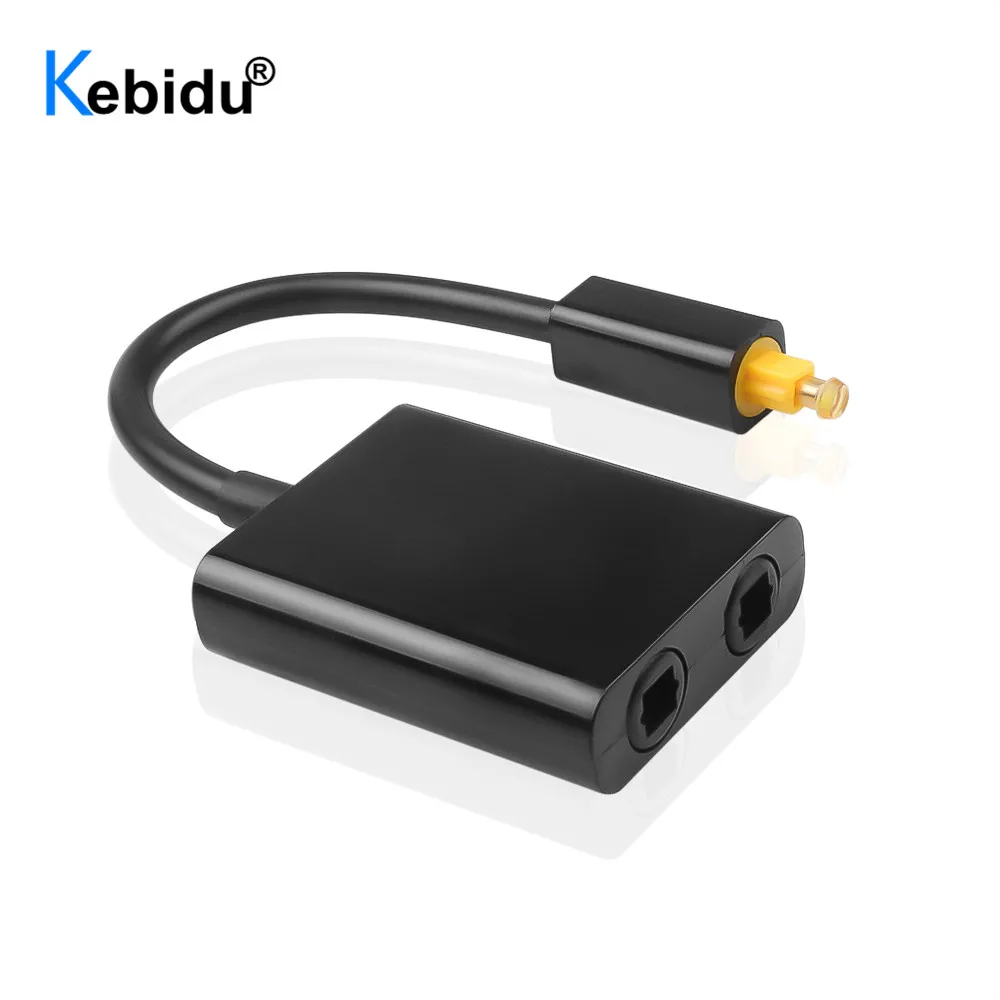 

Kebidu New Digital SPDIF Optical Audio Splitter Adapter 2 Way Toslink Splitter SPDIF Optical Cable Splitter Hub 1 Input 2 Output