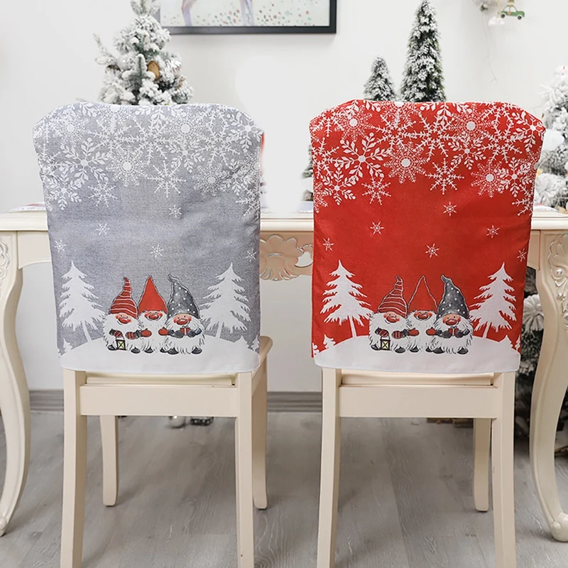 

Fashion-4Pcs Christmas Chair Covers Christmas Dinner Chair Back Covers Table Party Decor New Year Party Supplies