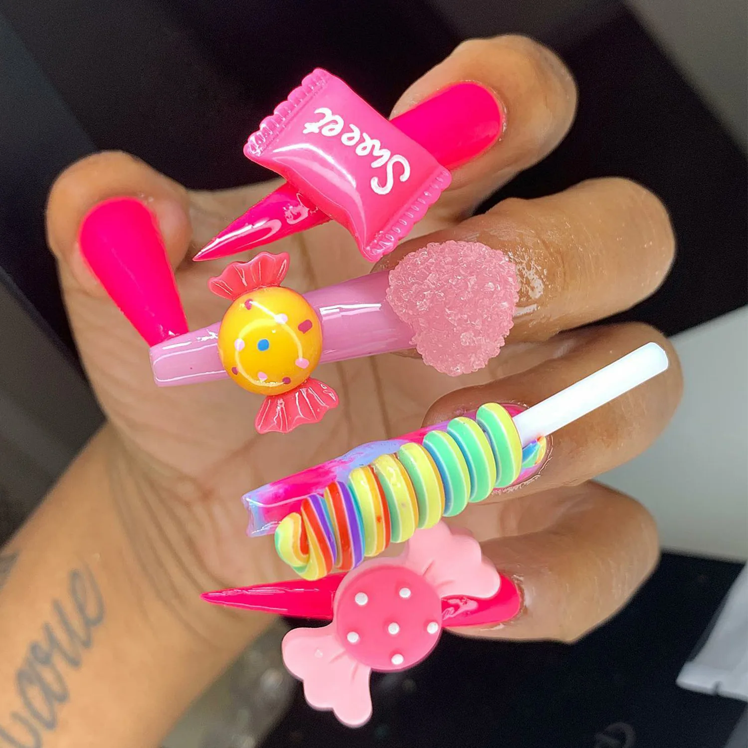 

10 шт./пакет 3D кавайные полимерные ногти художественные талисманы Happy Flower Jelly Gummy Mix сладкие конфеты самодельные Украшения для ногтей Роскошны...