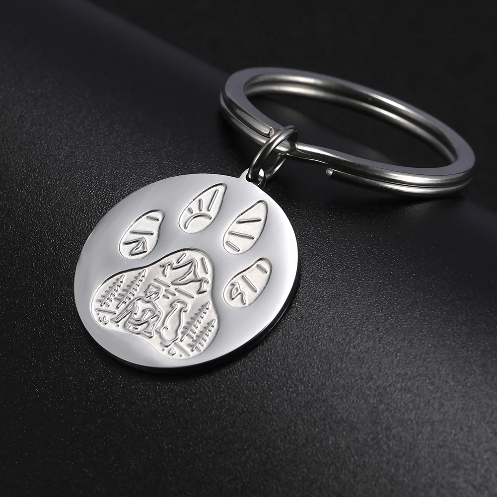 COOLTIME милого щенка лапы животного Нержавеющая сталь брелки Персонализированные