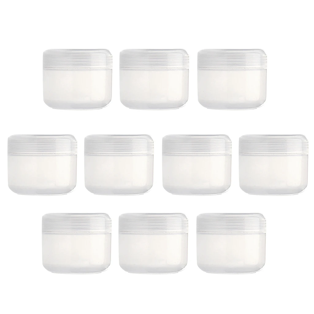 10pcs Empty Jars with Lids Refillable BPA-Free Plastic Container - Round Makeup Containers for Cosmetic 20/50/100g | Красота и