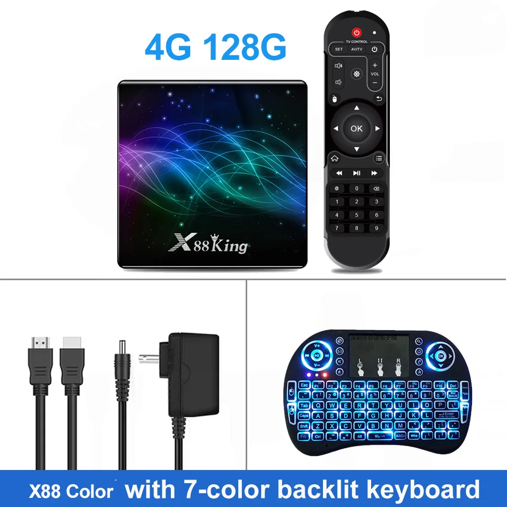 Color X88 king I8 ТВ-приставка LEMADO Amlogic S922X Android 9,0 BT 5,0 4GB 128GB 4K Youtube Netflix Google голосовой помощник X88 King Android tv Box - Цвет: Color X88 king I8