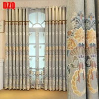 wholesale new arrivals european style laser embroidered curtains living room bedroom chenille blackout curtains