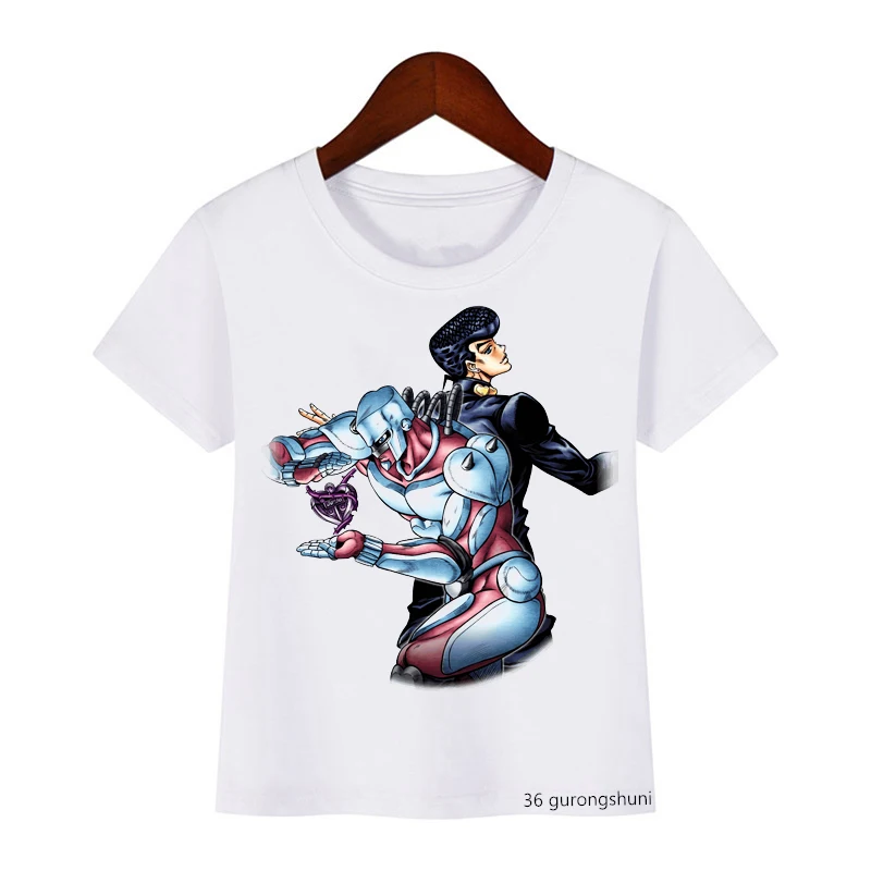 

Anime Bizarre Adventure T-shirt Kids Kawaii Summer Tops Japanese Cartoon Funny T Shirt Graphic Kids Boys Girls Clothing 2021