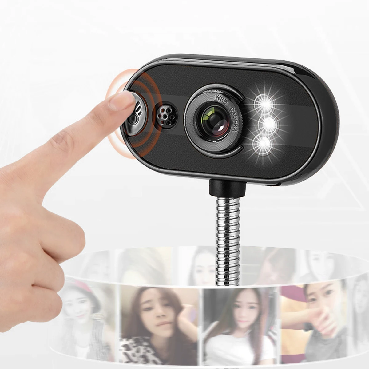 Веб камера с микрофоном и светодиодсветодиодный подсветильник кой 1 4 м