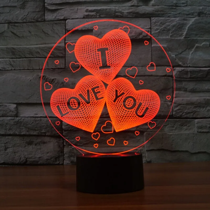 Подарок на День святого Валентина для женщин красочная 3D Голограмма Я тебя люблю