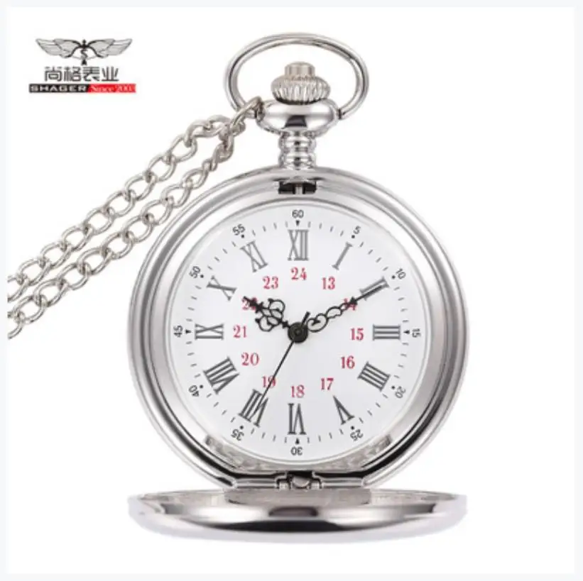 

White polished double-sided light to make classic retro pocket watch necklace pendant watch men and women antique gift watches