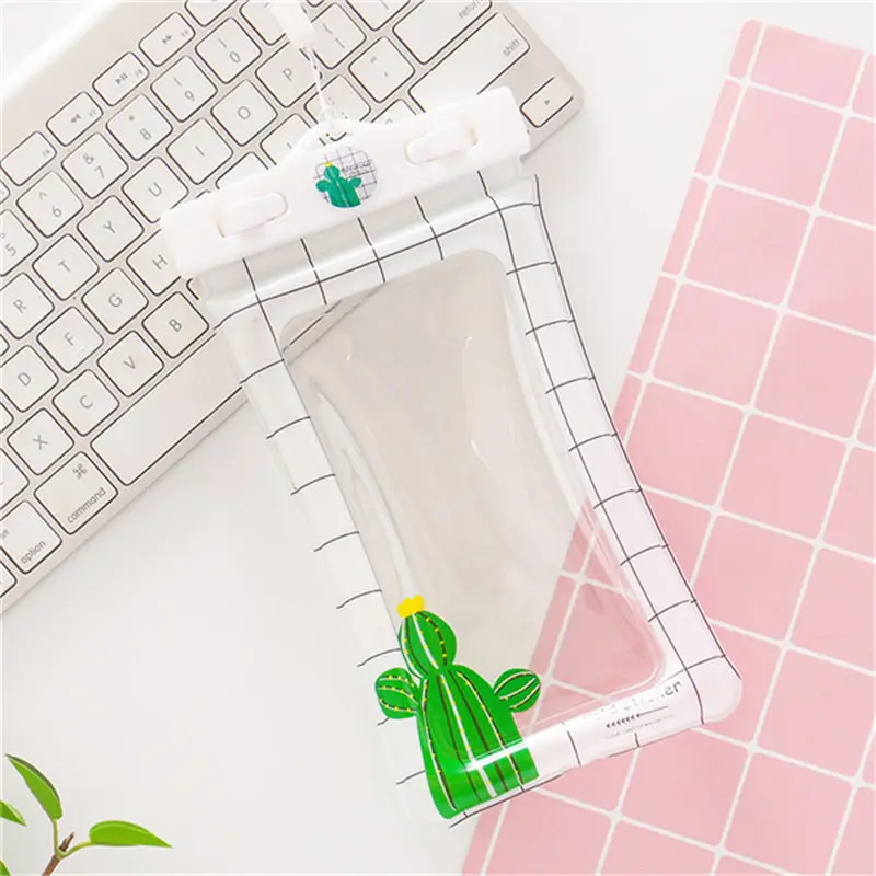 white cactus Фиолетовая 1 шт., женская сумка для путешествий, водонепроницаемая, для телефона, для монет, сумка для плавания, для телефона, сухая сумка, для лета, пляжа, чехол, водные развлечения, аксессуары для путешествий - Цвет: white cactus