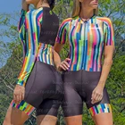 Цельное боди на заказ, летний велосипедный комбинезон, Радужный, зеленый, синий, розовый велосипедный комплект, женский комбинезон для триатлона