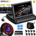 Автомобильный Интеллектуальный парктроник OOWLIVEE 8 HD, складной монитор, датчик парковки автомобиля, задняя + Передняя камера, динамическая траектория, камера, бампер