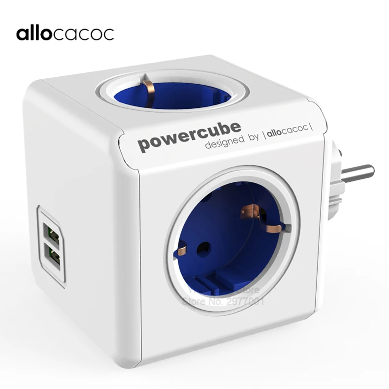 Allocacoc powercube умная розетка с usb удлинитель тройник в розетку пробка электрический силовая полоса ЕС переходник для розетки адаптер питания силовой куб электрический 2 USB 4 розетки мульти 3680 Вт домашняя заряд