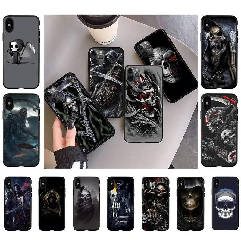 

YNDFCNB grim reapers skull Phone Case Knockproof Case for iphone 13 11 8 7 6S Plus X XS MAX 5S se 2020 11 12pro max xr Coque