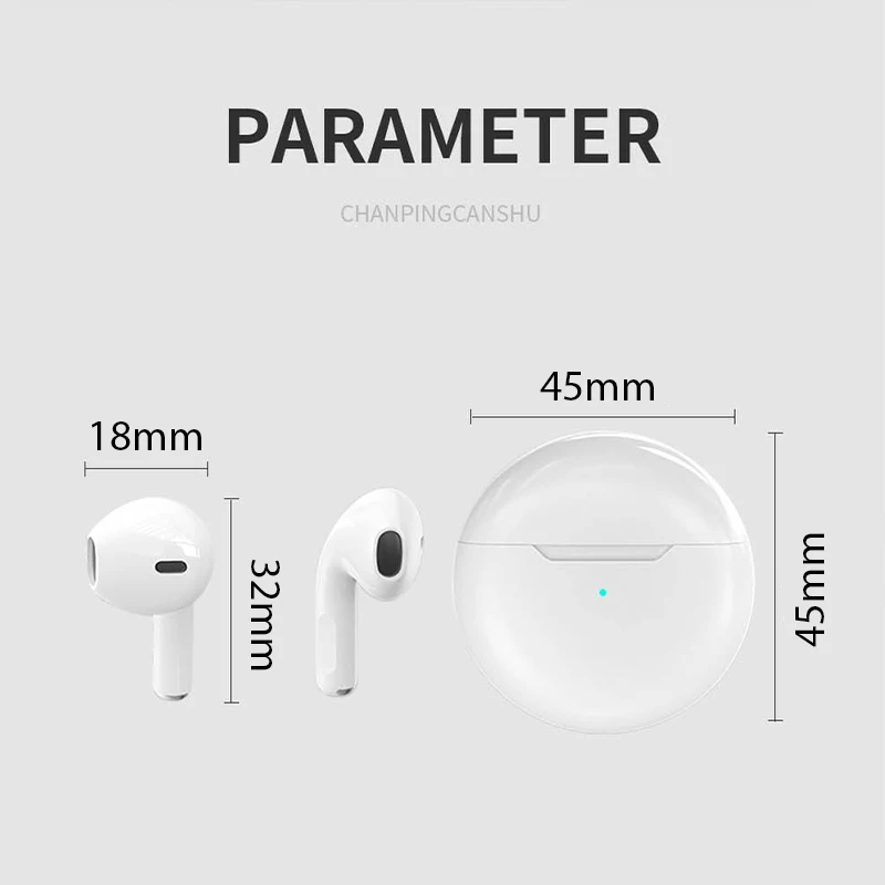 Pro 6 TWS Bluetooth Headphones Wireless Earphones Smart Touch Headset HIFI Stereo Sports Earbuds For iPhone 13 Xiaomi Smartphone |