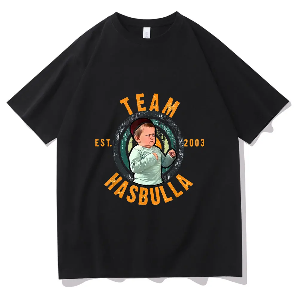 

Team Hasbulla Smile Classic Funny Tshirt Man Woman Fashion Casual EU Size T-shirt Hasbulla Fighting Meme Vintage Men Women Tees