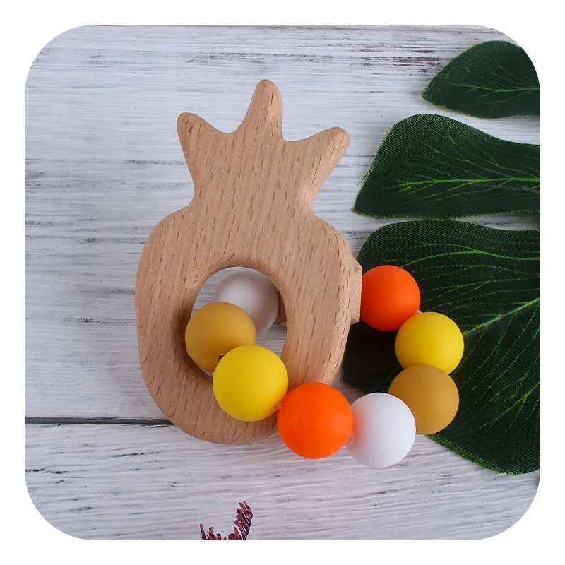 

Baby Pacifier Clips Chain Wooden Teether Bracelet Beech Silicone Teething Toy For Teeth Toddler Pacifier Holder Bebe Accessories