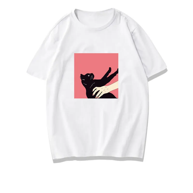 

Fashion Hand Catching Cat Iron on Heat Transfer Patches for Clothing DIY Decal T-shirt Custom Sticker Appliques Handmade Printed