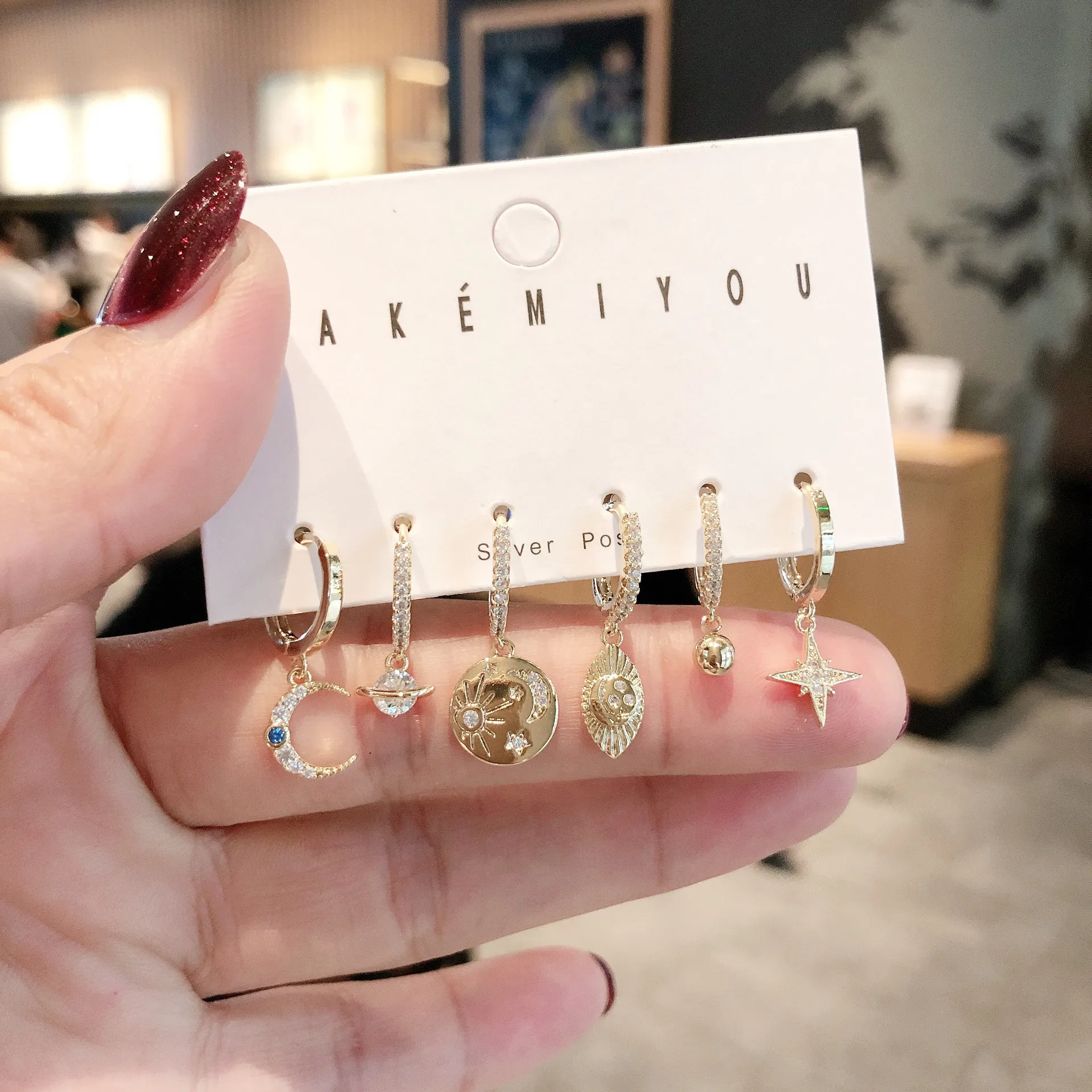 

SIPENGJEL Fashion Crescent dangle Earrings Set Simple round 6 pcs small hoop Earrings sets For Women Huggie jewelry 2021