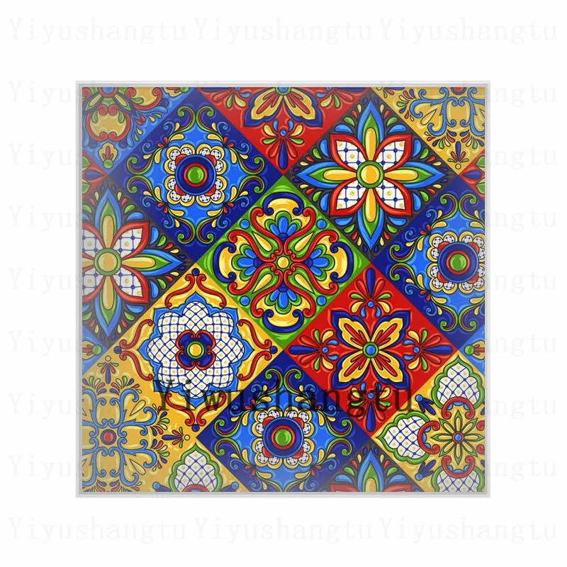 Квадратный фото-венок из стекла с кабошоном красивая фигурка цветов 12 мм/20 мм/25