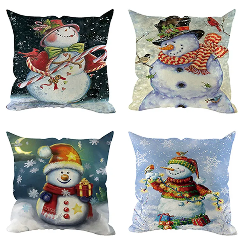 Наволочки с рождественским узором 4 шт. наволочка надписью nicolas cage dakimakura