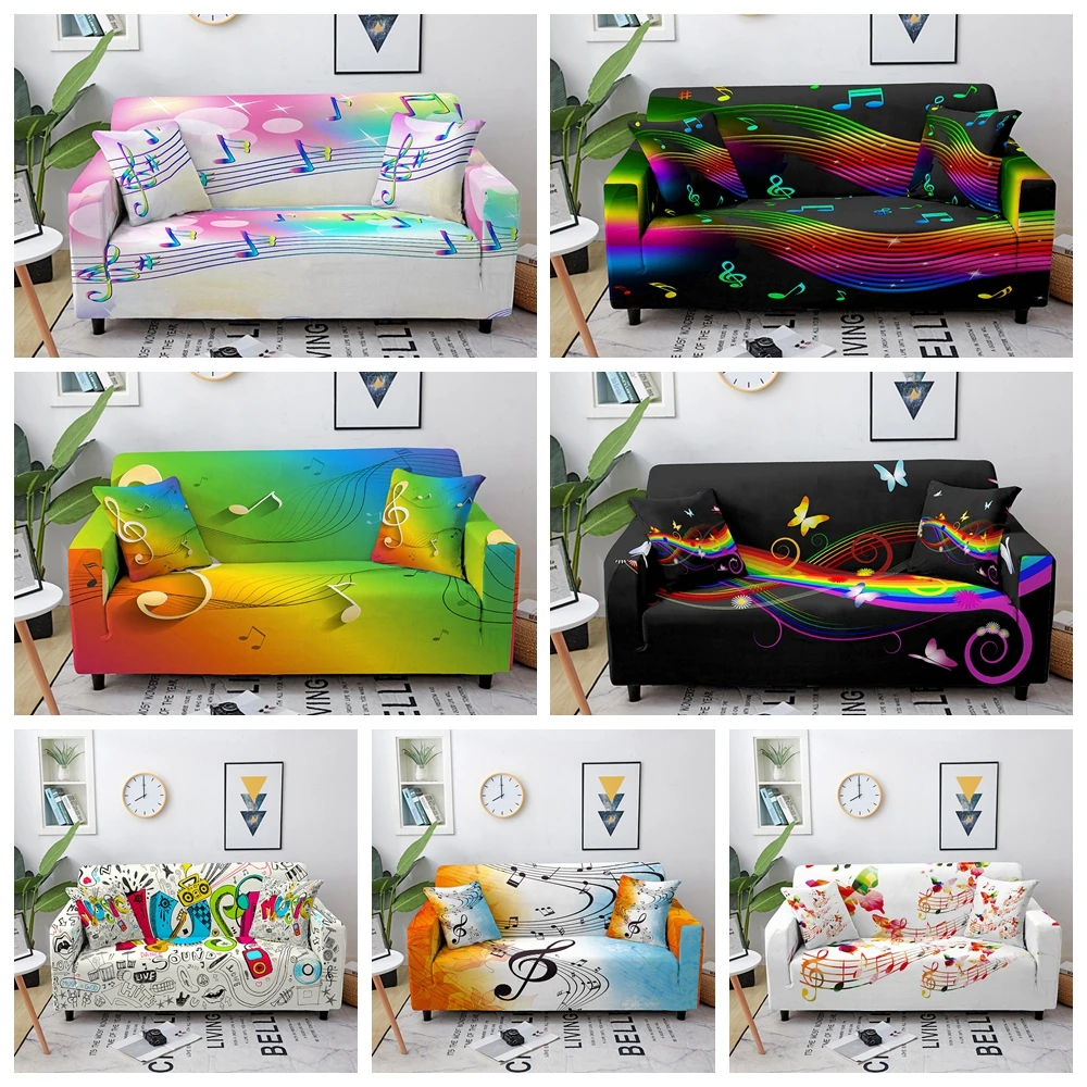 Модные музыкальные наушники художественный эластичный чехол с музыкальными