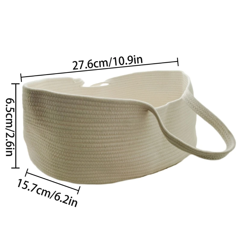 

23GD Portable Baby Moses Basket Carrier Cotton Rope Woven Sleeping Bed Newborn Cradle Bassinet Nursery Decor