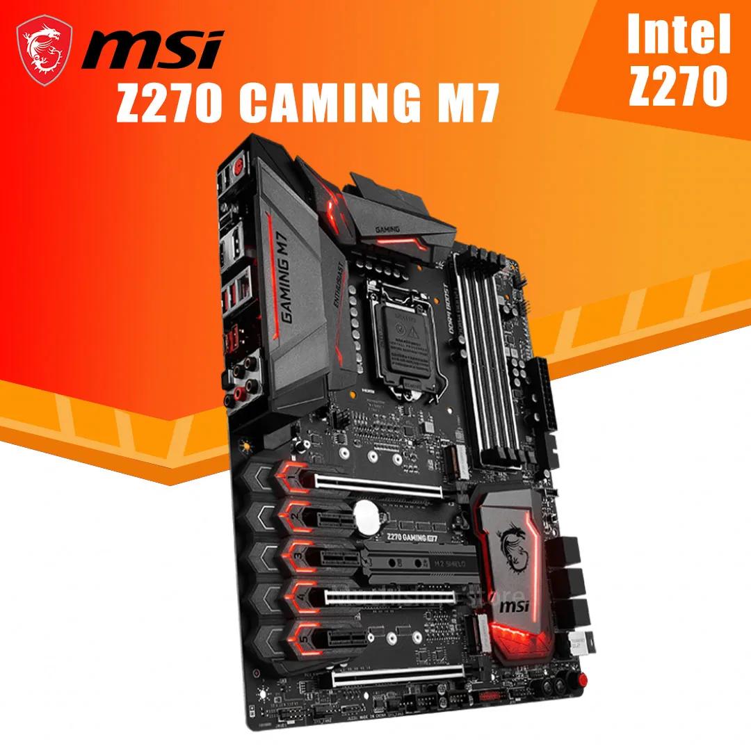 Verkaufen LGA 1151 MSI Z270 GAMING M7 Motherboard I7 I5 I3 DDR4 64GB PCI-E 3,0 M.2 USB 3,1 HDMI Typ-EINE Desktop Z270 Placa-Mãe 1151 ATX