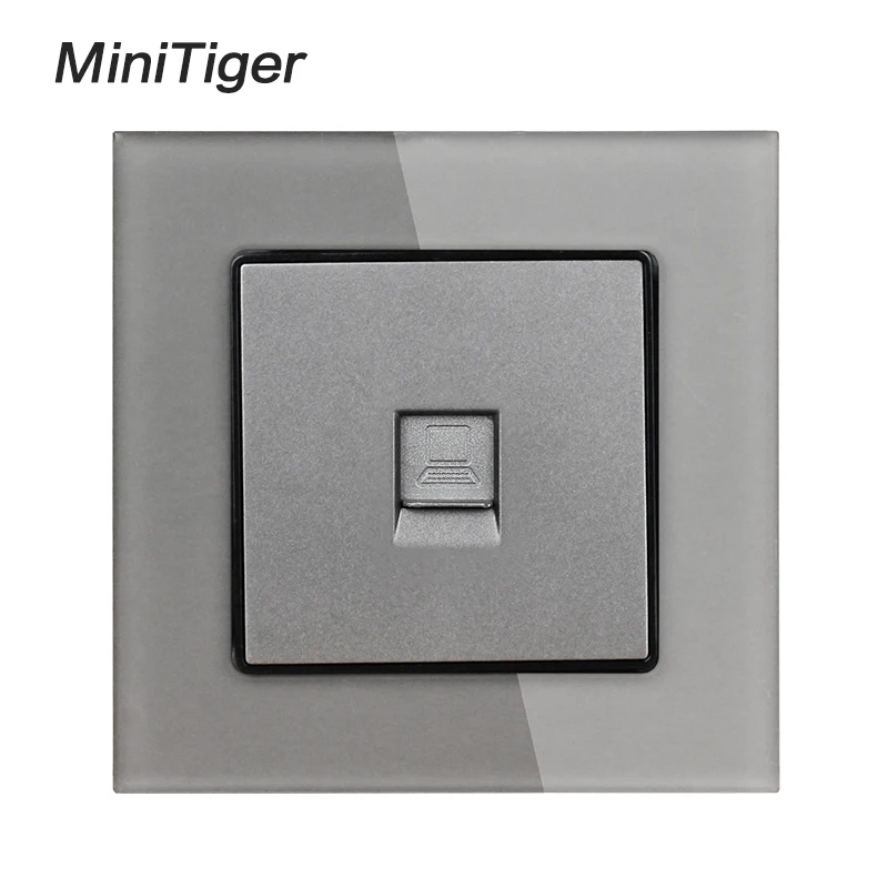 Кристаллическая стеклянная панель Minitiger 1 комплект RJ45 Интернет разъем CAT6