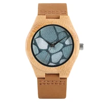 women wristwatch quartz wooden watch special dial wooden watches for ladies leather band with pin buckle wristwatch for females